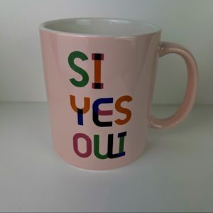 Room Essentials Stoneware “Si Yes Oui” Pink 2021 15oz